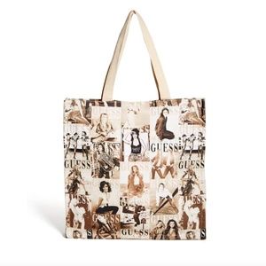 NWT Guess Iconic Canvas Tote Bag